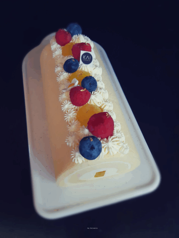 Yuzu, Berries with Roku Gin Swiss Roll
